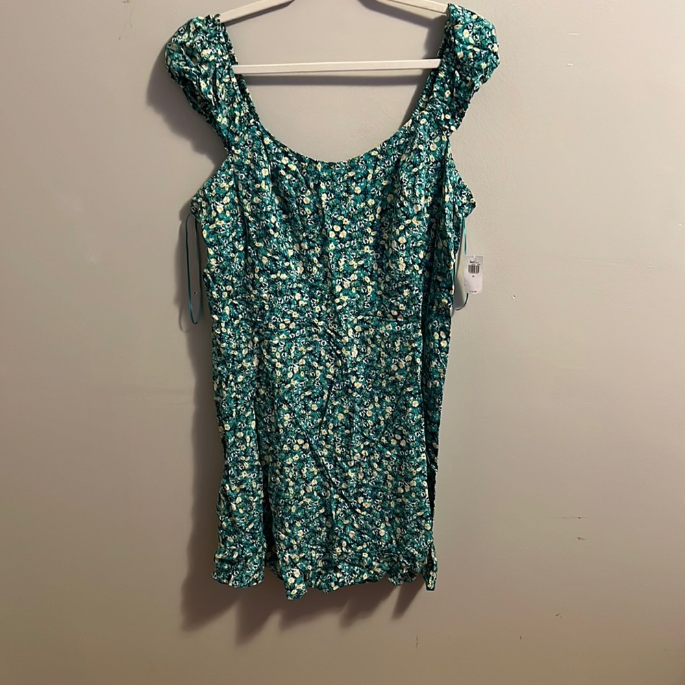 Teal, floral dress. Old Navy size XL